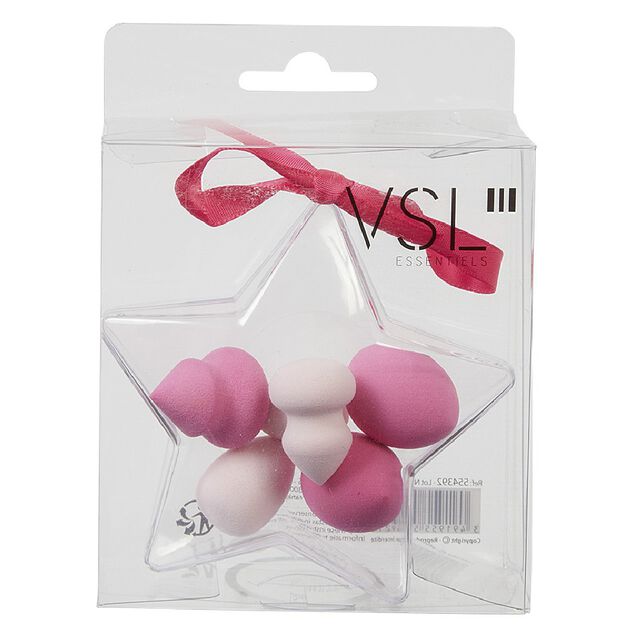 Éponge cosmétique x6 dans boîte Noël plastique transparent (2 modèles)