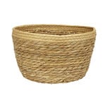 Pani&egrave;re ronde en osier naturel tress&eacute; &Oslash;28,5xH15cm