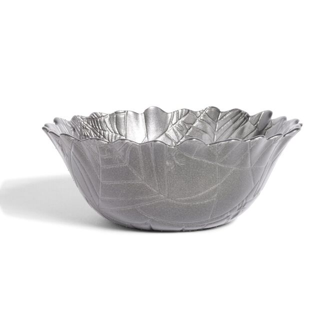 Coupelle ronde en verre design feuille gris Halloween &Oslash;15cm