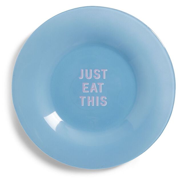 Assiette plate verre color&eacute; avec message &Oslash;20cm (3 mod&egrave;les)