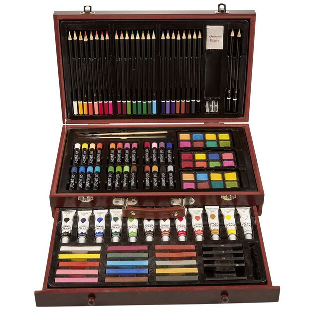 Mallette d'artiste peinture et dessin 112 pi&egrave;ces