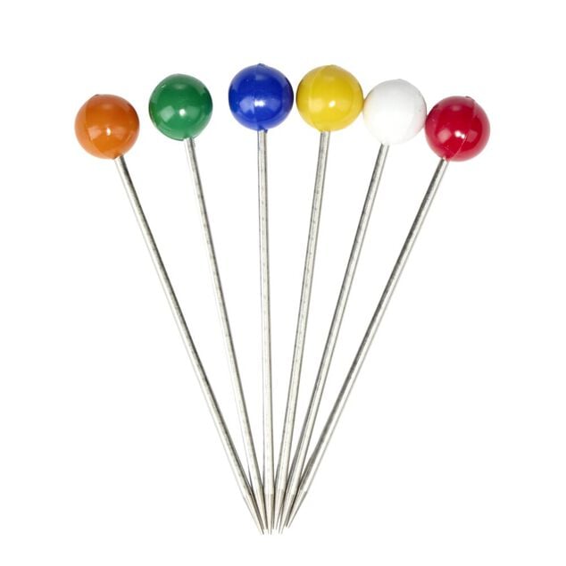 Pique &agrave; bigorneaux x6 m&eacute;tal boule plastique color&eacute; L7,5cm