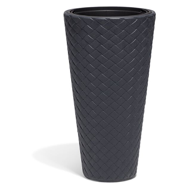 Cache pot effet tress&eacute; H78cm