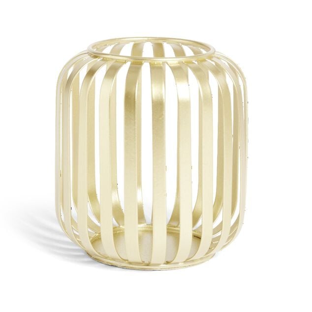 Lanterne ajour&eacute;e m&eacute;tal dor&eacute; &Oslash;10xH12cm