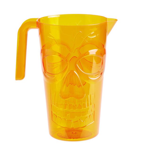 Pichet Halloween forme t&ecirc;te de mort &Oslash;12xH17cm (2 mod&egrave;les)