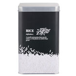 Bo&icirc;te &agrave; riz en m&eacute;tal noir et gris design rice - 10,7x10,7xH.17,5cm