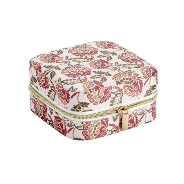 Bo&icirc;te &agrave; bijoux motif color&eacute; indien petit mod&egrave;le 10x10xH5cm (2 mod&egrave;les)