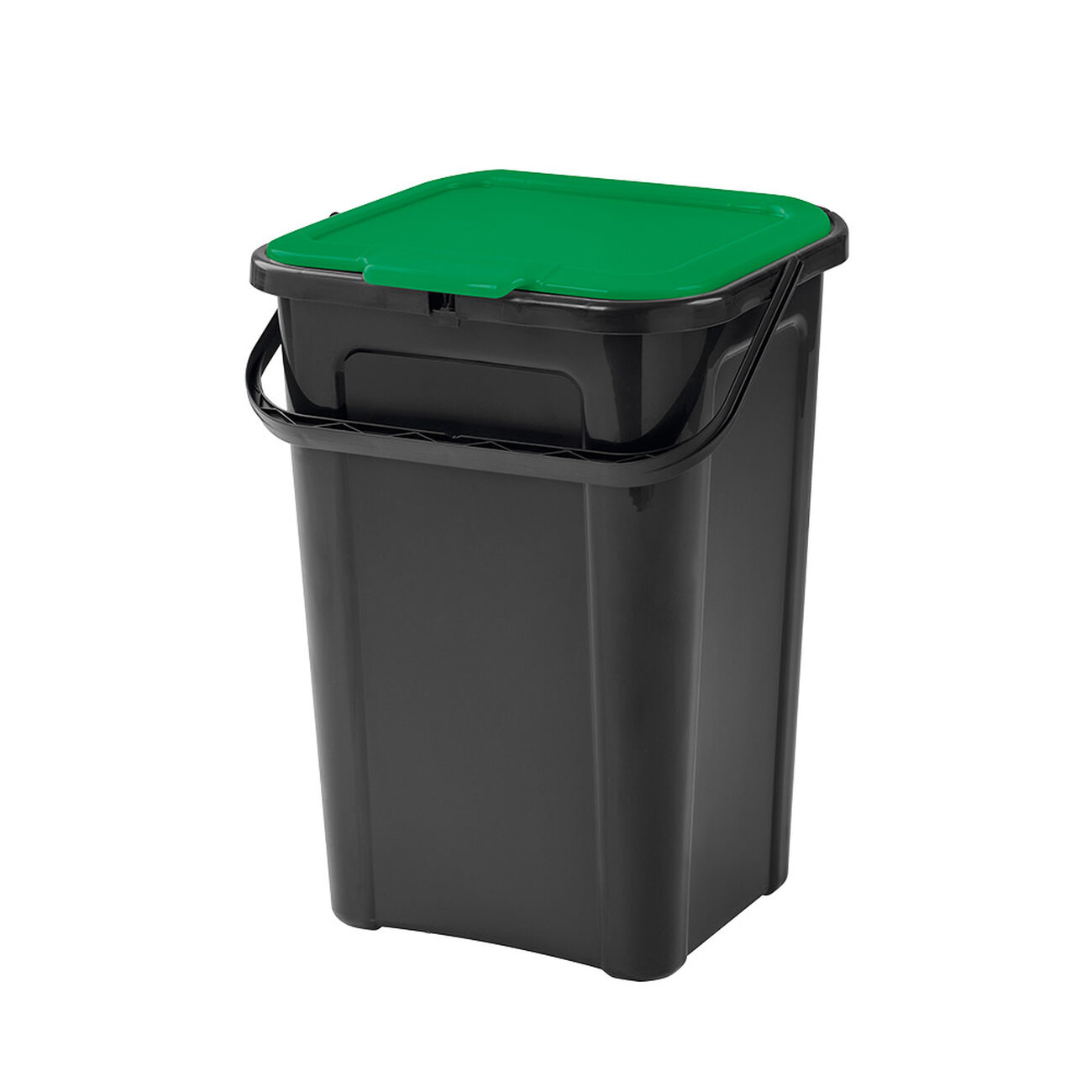 Poubelle Keeeper Rasmus 25L Avec Couvercle Pivotant - Vert Nordic Green - Compacte Et Robuste