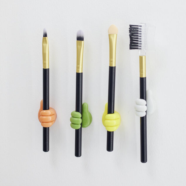 Lot de 10 crochets adhésifs forme main multicolore