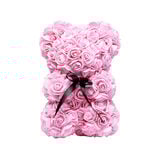 Ourson bouton de rose couleur rose 15x16xH23cm