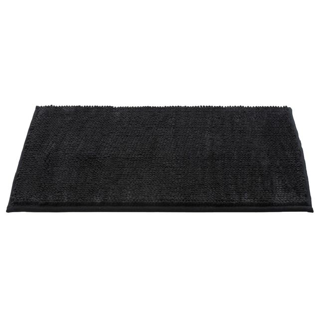 Tapis de salle de bain chenille noir 45x65cm
