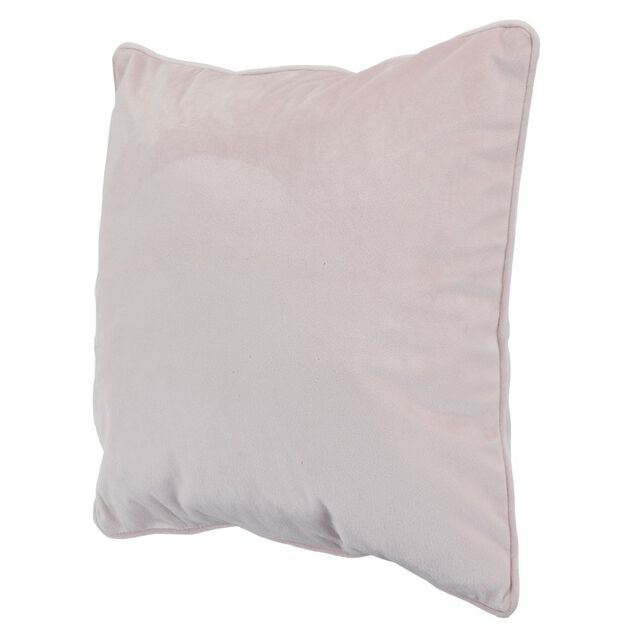 Housse de coussin imitation velours 40x40cm rose poudr&eacute;