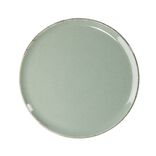 Assiette &agrave; dessert ronde Lisbonne gr&egrave;s vert &Oslash;20,5cm