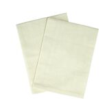 Serviette de table carr&eacute;e coton blanc ivoire 44x44cm x2