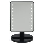 Miroir &agrave; LED &agrave; poser 14,5x5,5x23cm noir