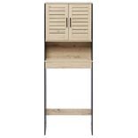 Meuble contour de WC naturel et noir 58,5x19xH160 cm - Richmond