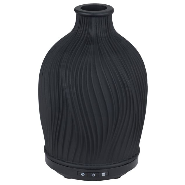 Diffuseur huile essentielle Como&eacute; Mess&eacute;gu&eacute; en r&eacute;sine noire &Oslash;9xH17cm