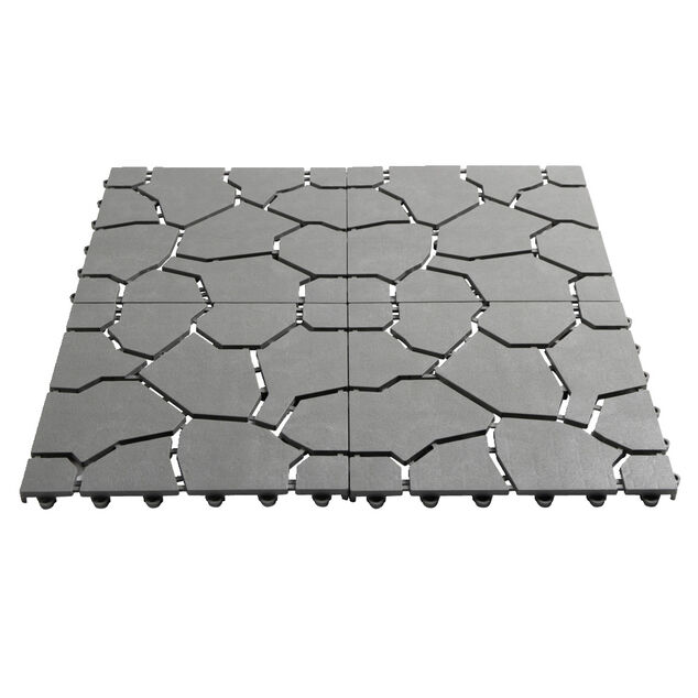 Dalle de chemin x5 clipsable imitation pierre grise 29x29cm