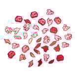 Décoration de table en papier forme feuillage Noël rouge 100 pièces