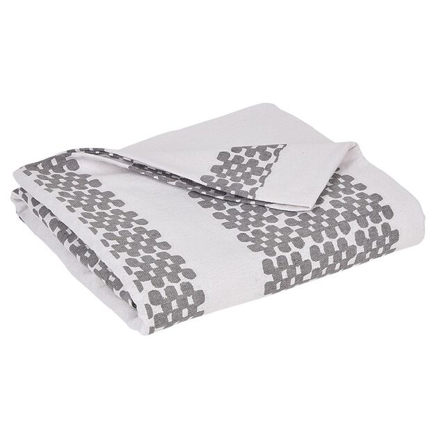 Jeté de canapé imprimé frise gris et beige 170 x 250 cm