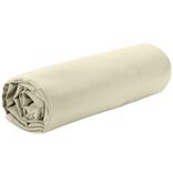 Drap housse 2 personnes 160x200cm polyester uni beige