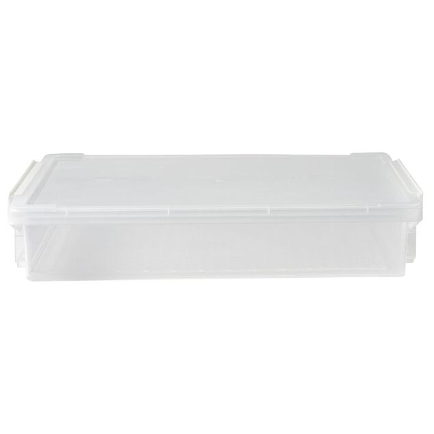 Bo&icirc;te de rangement transparente A4 fermeture clip  4L