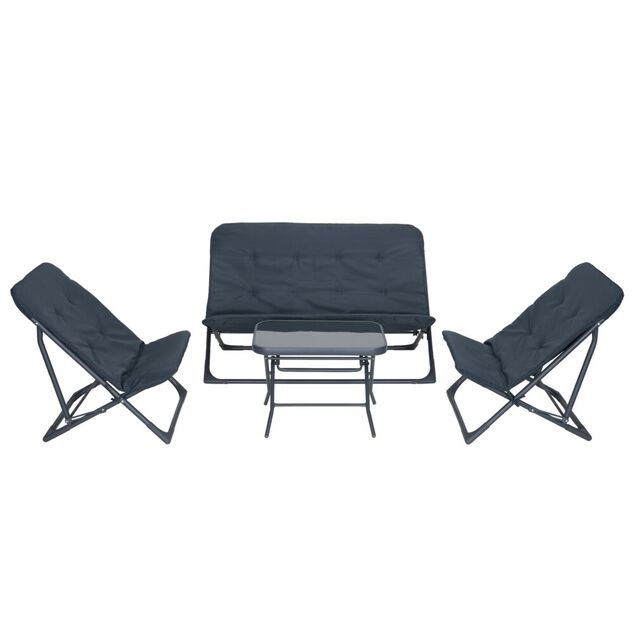 Ensemble salon de jardin 4 places Imen gris anthracite