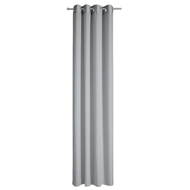 Rideau 8 oeillets polyester uni gris