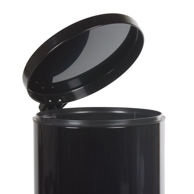 Poubelle ronde p&eacute;dale noir 30L