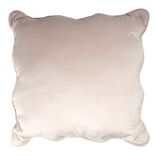Coussin carr&eacute; velours bords vague rose 40x40cm