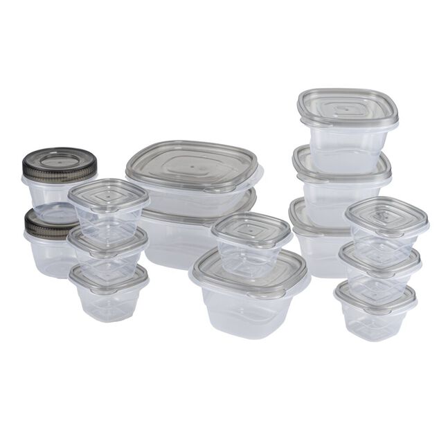 Bo&icirc;te alimentaire plastique x15 (2 mod&egrave;les gris ou bleu)