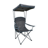 Fauteuil de camping assise large avec parasol amovible gris