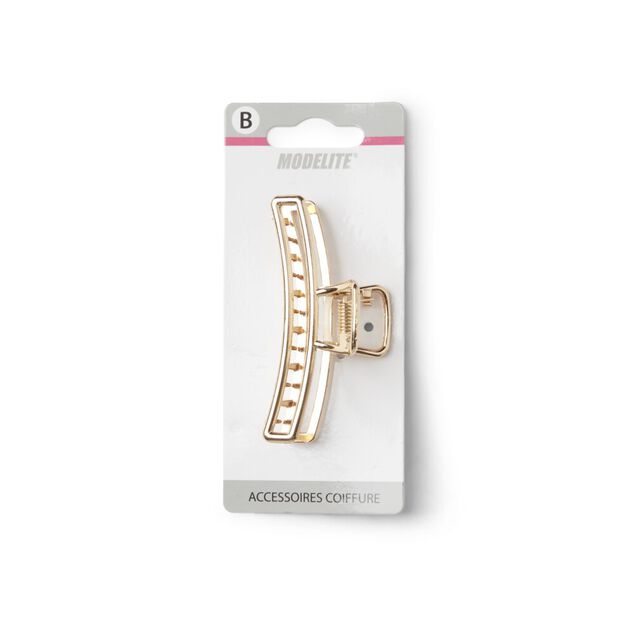 Pince cheveux dor&eacute; brillant L8cm
