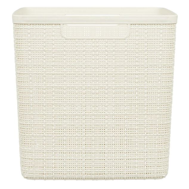 Pani&egrave;re Box Cube effet jute 17L 27x27x27cm beige