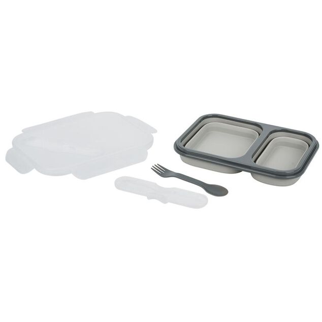 Lunchbox r&eacute;tractable 2 compartiments avec couvercle 3 coloris