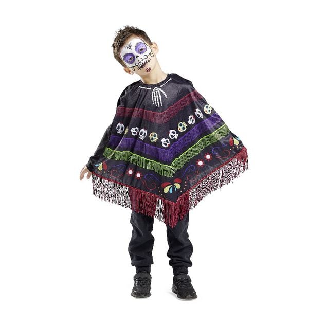 Poncho enfant Halloween Dia de Los Muertos