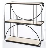 Étagère pliante métal et bois 36x12,5xH36cm