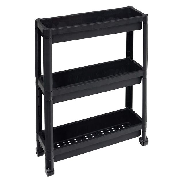 Organiseur 3 niveaux à roulettes noir