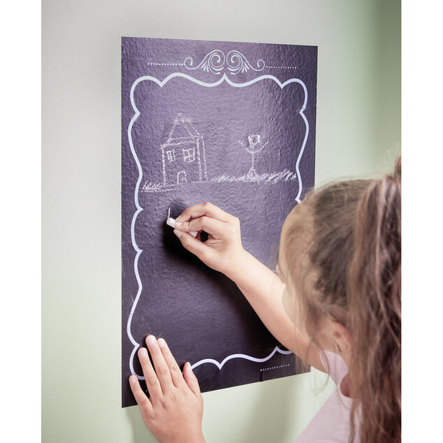 Tableau autocollant noir 30x45cm avec 1 craie