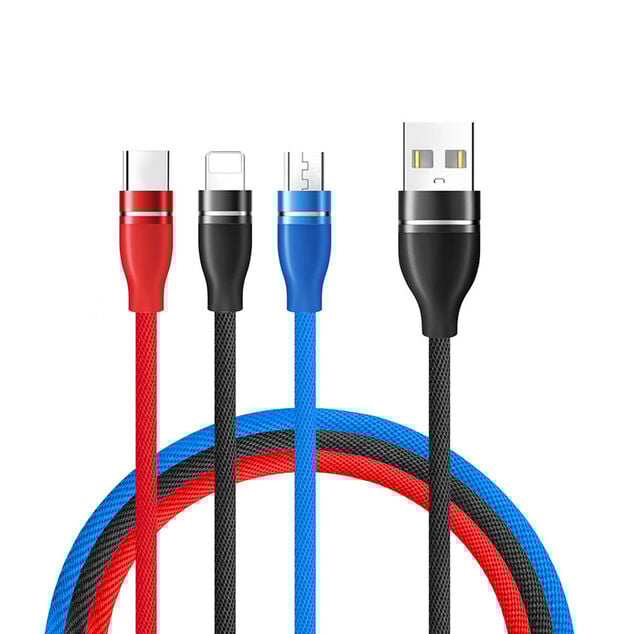 Adaptateur USB 3 en 1 USB-C - micro USB - Lightning