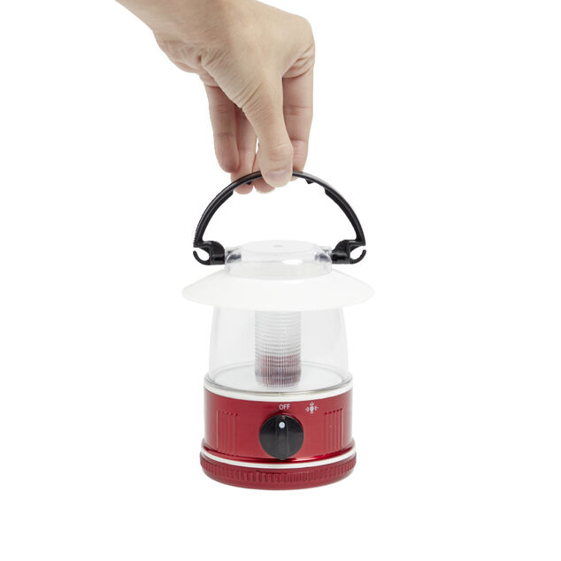 Lampe de camping lanterne portative avec LED plastique rouge &Oslash;9xH13cm