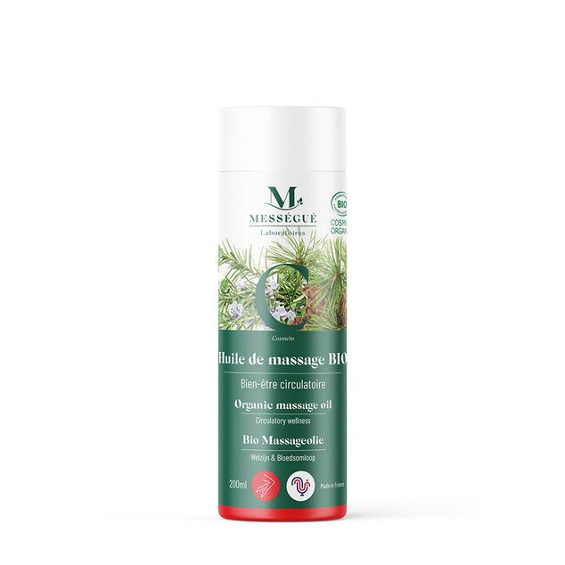 Huile massage bio Mess&eacute;gu&eacute; bien-&ecirc;tre circulatoire 200ml