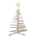 Sapin de Noël en bois amovible gris 48xH71cm