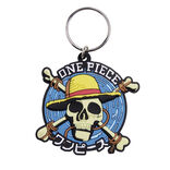 Porte clé One Piece tête de mort caoutchouc bleu