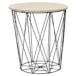 Bout de canapé Gaëlle structure métal noir plateau bois amovible