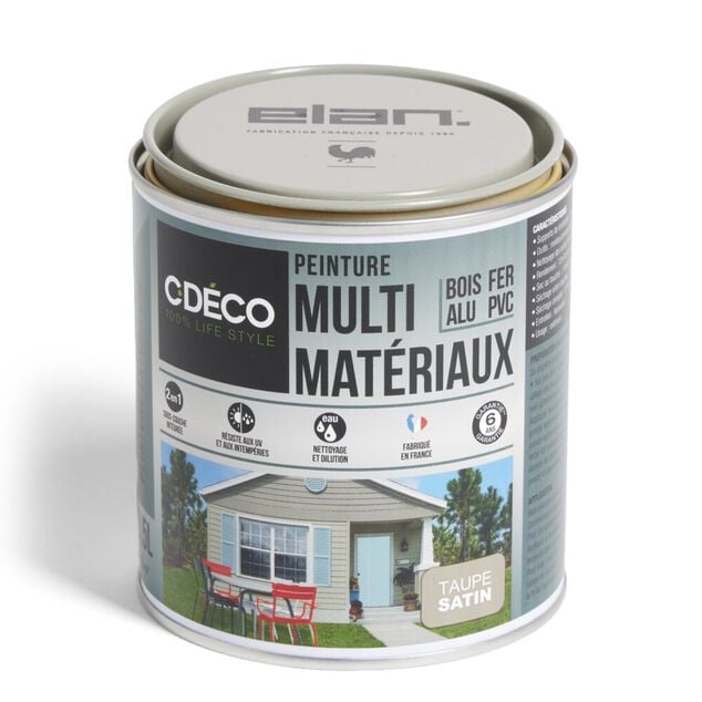 Peinture C'D&Eacute;CO tous supports 500ml marron satin&eacute;