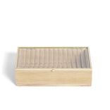 Boîte bois d'acacia et verre taille L 18x10x5,3cm