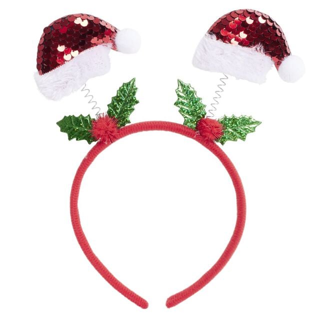 Serre-tête Noël avec ressort 20x22cm (2 modèles Père Noël ou sapin)