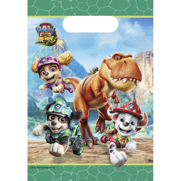 Sac cadeau x8 Pat Patrouille dinosaure 17,5xH28,5cm