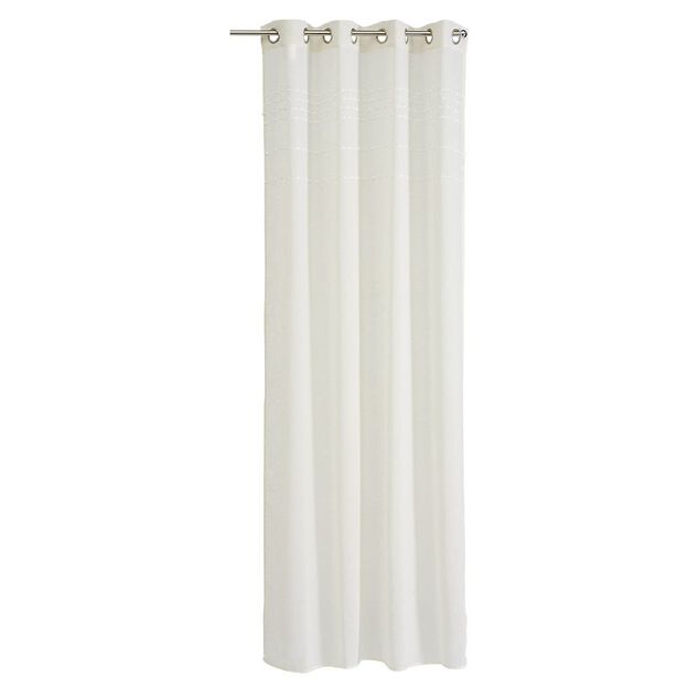 Voilage &agrave; oeillets uni blanc ivoire